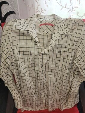 Men's Cream Check Button-Down Shirt